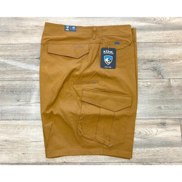 Kuhl Renegade Cargo Mens 40X10 Brown Nylon Stretch Born in the Mouintain Shorts - Picture 1 of 9